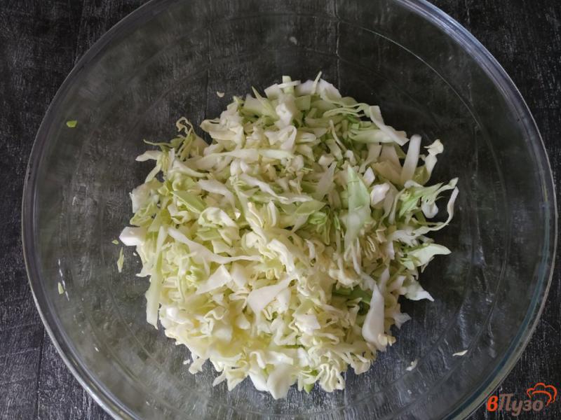 Фото приготовление рецепта: Салат из молодой капусты с кукурузой шаг №1