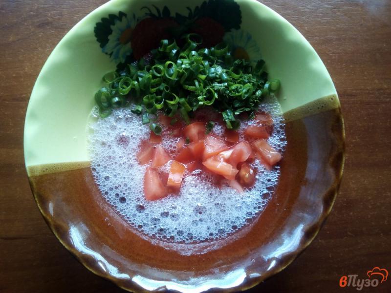Фото приготовление рецепта: Белковый омлет с овощами шаг №4