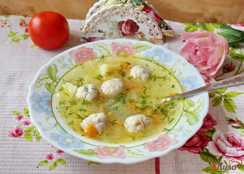 Фото приготовление рецепта: Суп с фрикадельками и овсяными хлопьями Геркулес шаг №7