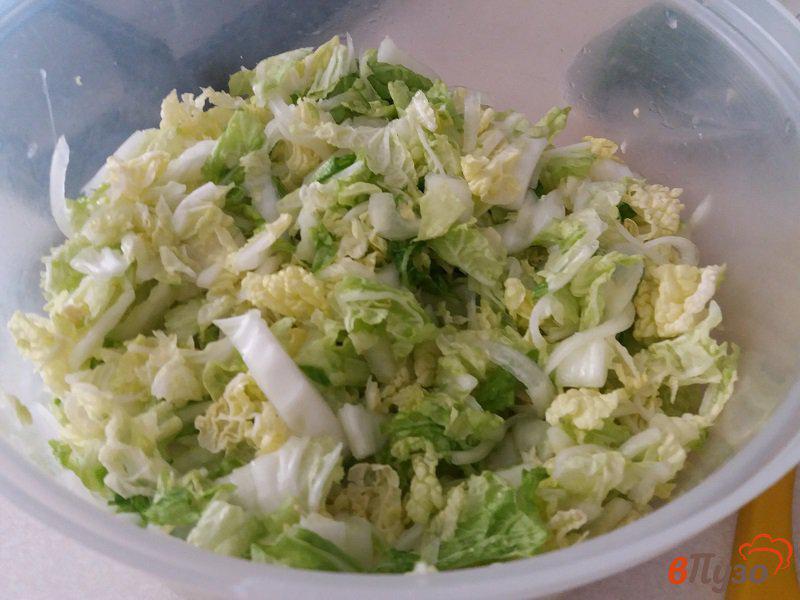 Фото приготовление рецепта: Салат мясной с пекинской капустой шаг №3