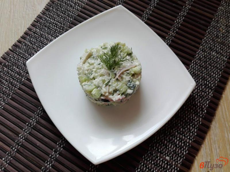 Фото приготовление рецепта: Салат с кальмарами шаг №11