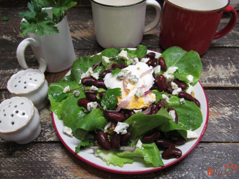 Фото приготовление рецепта: Салат из фасоли с яйцом и сыром шаг №4