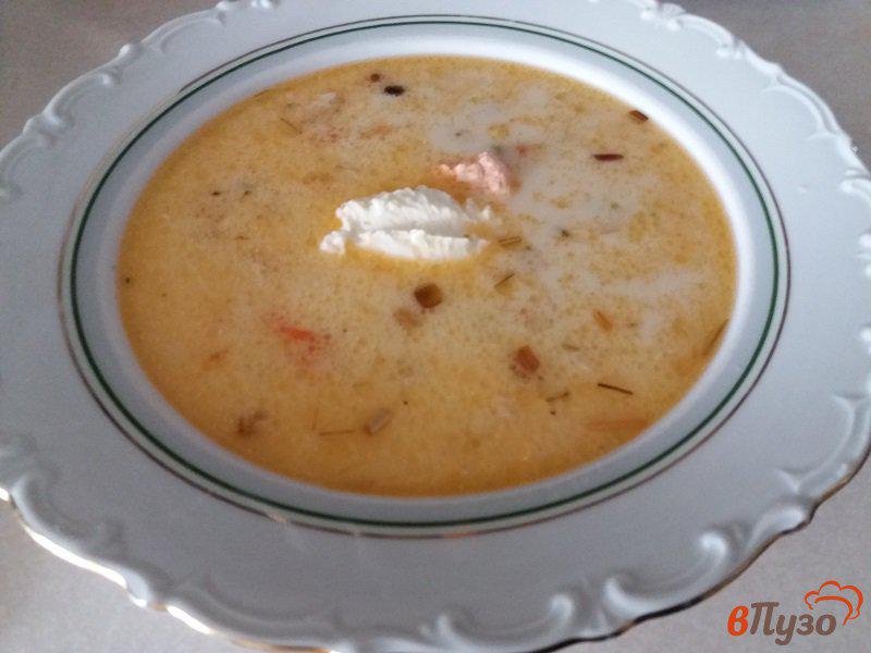 Фото приготовление рецепта: Сливочный суп из форели шаг №16