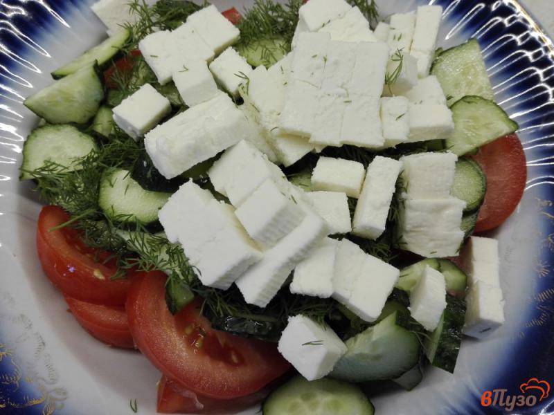 Фото приготовление рецепта: Овощной салат с адыгейским сыром шаг №4