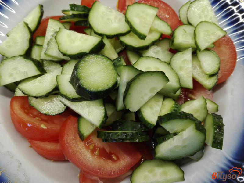 Фото приготовление рецепта: Овощной салат с адыгейским сыром шаг №2