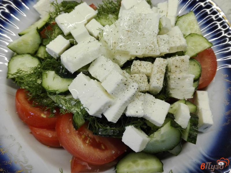 Фото приготовление рецепта: Овощной салат с адыгейским сыром шаг №5