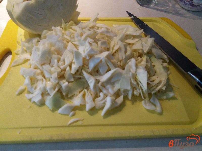 Фото приготовление рецепта: Томлёные щи из свежей капусты с колбасками барбекю шаг №1