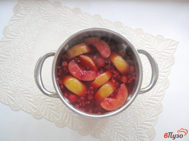 Фото приготовление рецепта: Кисель из яблок, малины и черной смородины шаг №6