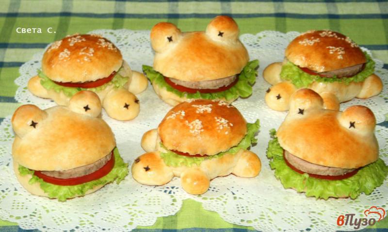 Фото приготовление рецепта: Сэндвичи для детей шаг №21