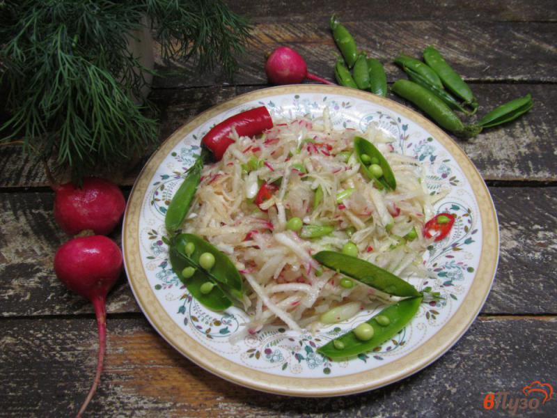 Фото приготовление рецепта: Салат из сельдерея с редисом и редькой шаг №5