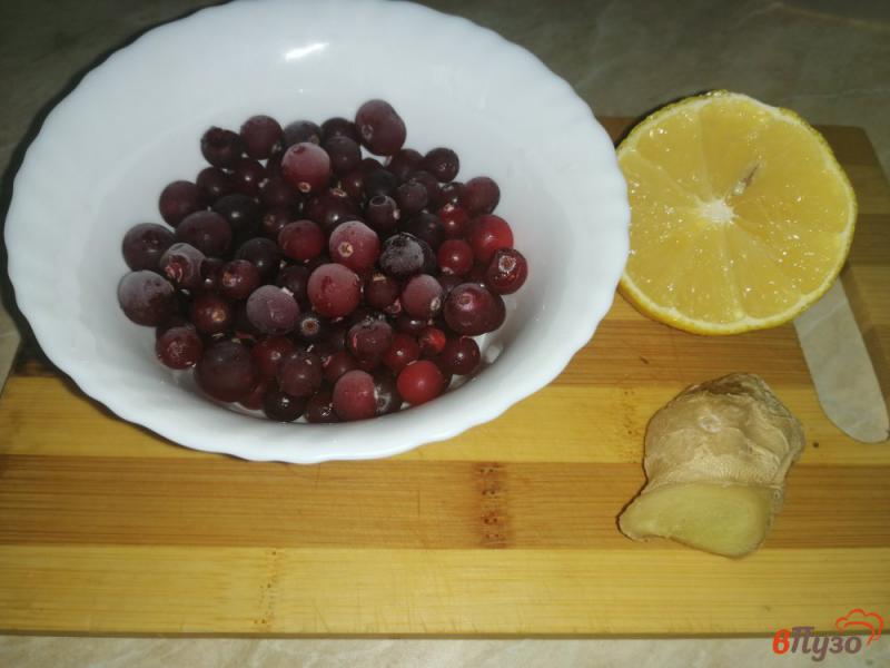 Фото приготовление рецепта: Напиток из клюквы с имбирем и лимоном шаг №1