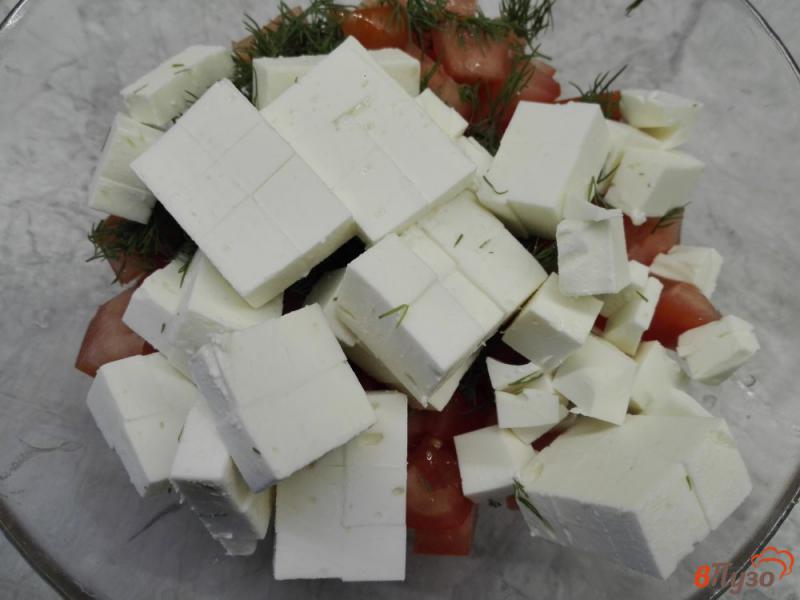 Фото приготовление рецепта: Салат из помидоров с творожным сыром шаг №3