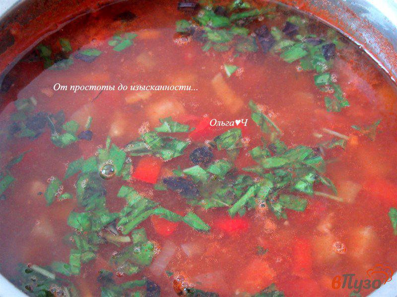Фото приготовление рецепта: Овощной суп с чечевицей и баклажаном шаг №6