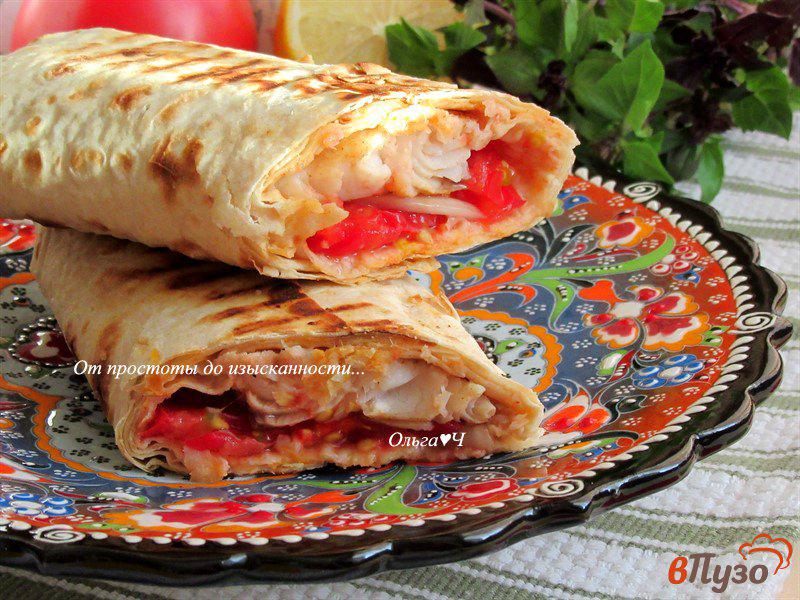 Фото приготовление рецепта: Лаваш по-турецки «Рыба с хлебом» шаг №6