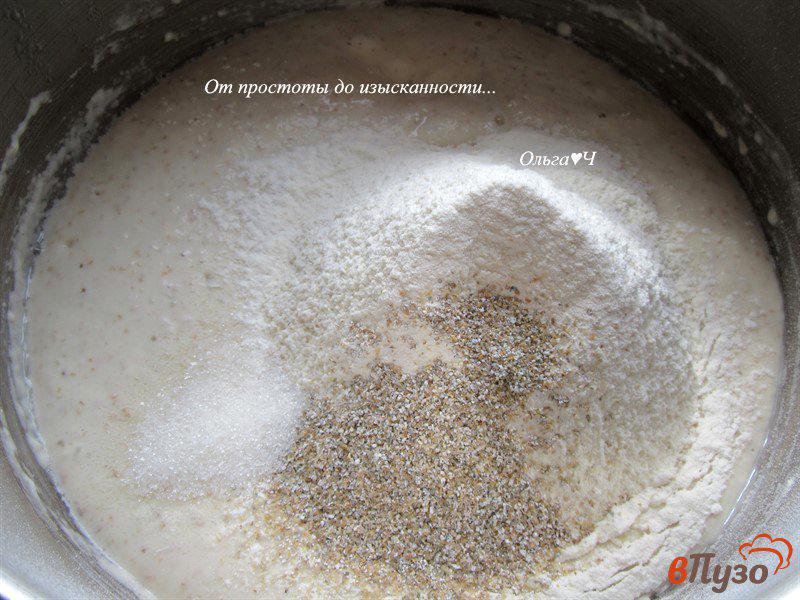 Фото приготовление рецепта: Цельнозерновой хлеб с льняной мукой и кориандром шаг №3