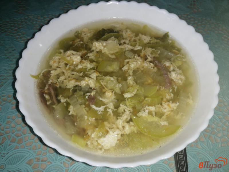 Фото приготовление рецепта: Овощной суп на говяжьем бульоне с яйцом шаг №12