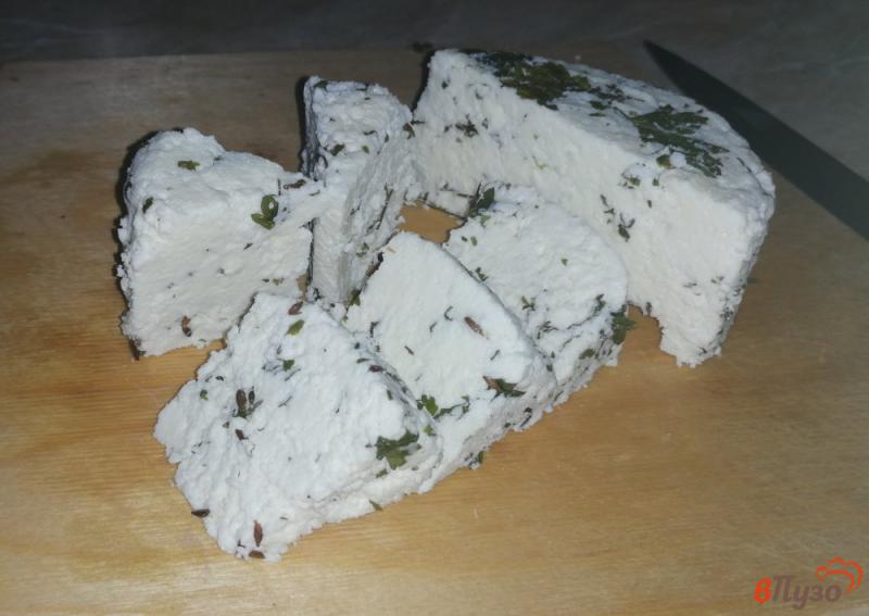 Фото приготовление рецепта: Домашний сыр с петрушкой и тмином шаг №12