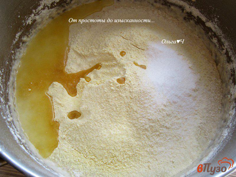 Фото приготовление рецепта: Цельнозерновой нутово-горохово-кукурузный хлеб шаг №3