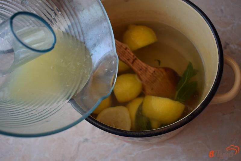 Фото приготовление рецепта: Лимонный напиток с мятой шаг №3