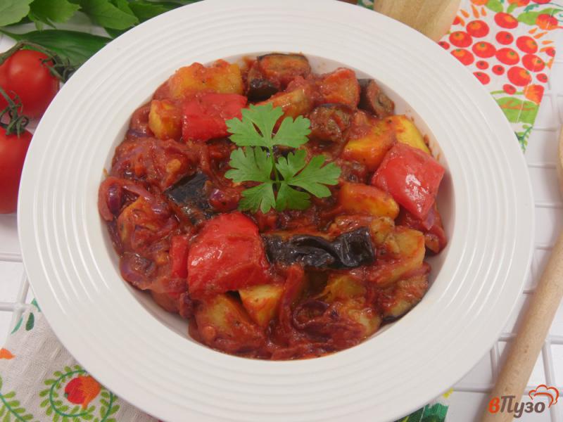 Фото приготовление рецепта: Рагу из запеченных овощей в томатном соусе шаг №8