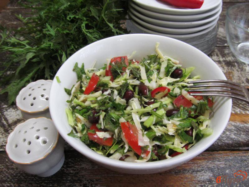 Фото приготовление рецепта: Салат из овощей с фасолью шаг №5