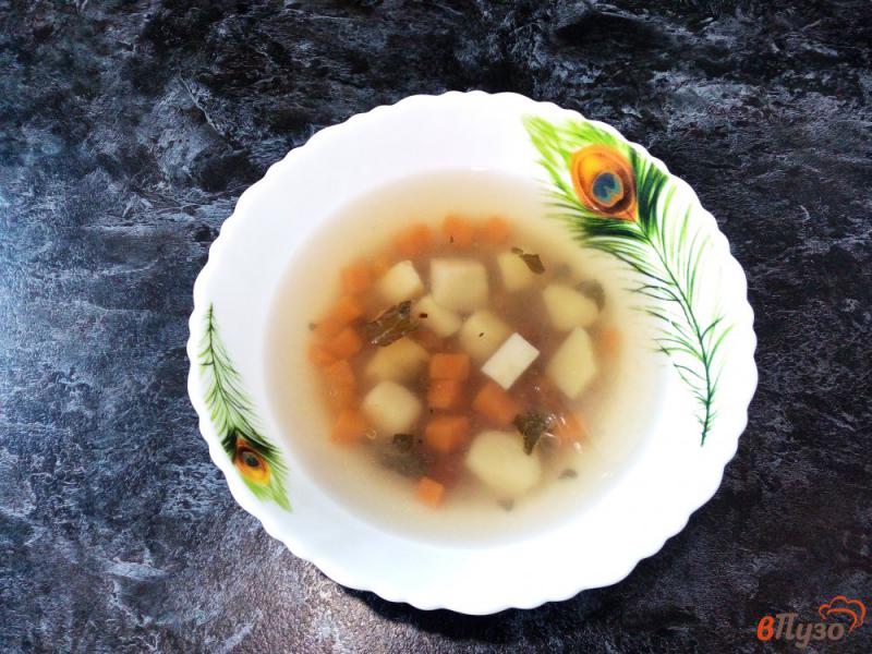 Фото приготовление рецепта: Фасолевый суп с овощами на курином бульоне шаг №7