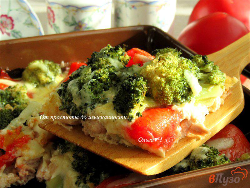 Фото приготовление рецепта: Запеканка с курицей, брокколи и пармезаном шаг №10