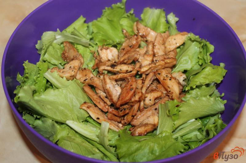 Фото приготовление рецепта: Теплый салат с курицей и помидором шаг №2