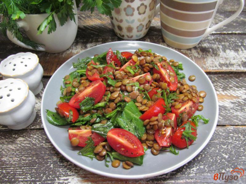 Фото приготовление рецепта: Салат из чечевицы с помидором черри шаг №5