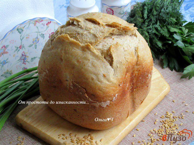 Фото приготовление рецепта: Пшенично-ржаной хлеб с семенами льна шаг №5