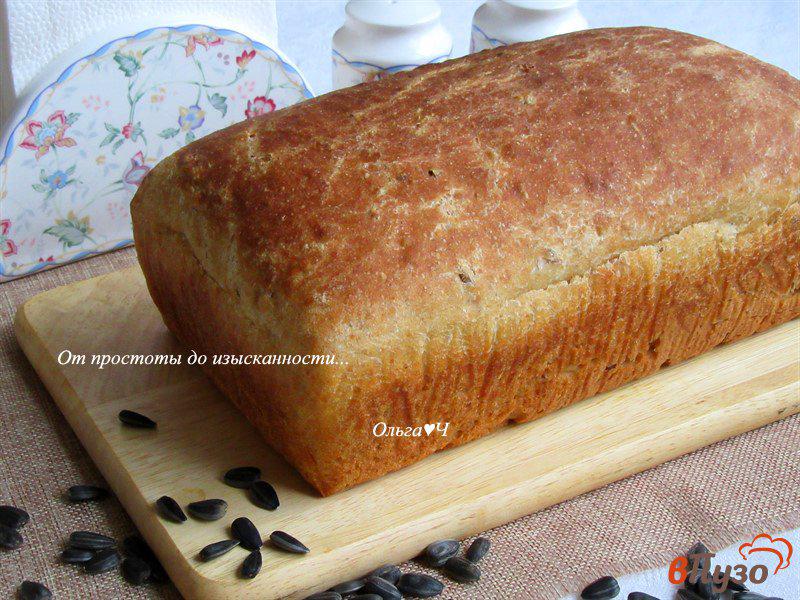 Фото приготовление рецепта: Цельнозерновой овсяный хлеб с семечками шаг №7