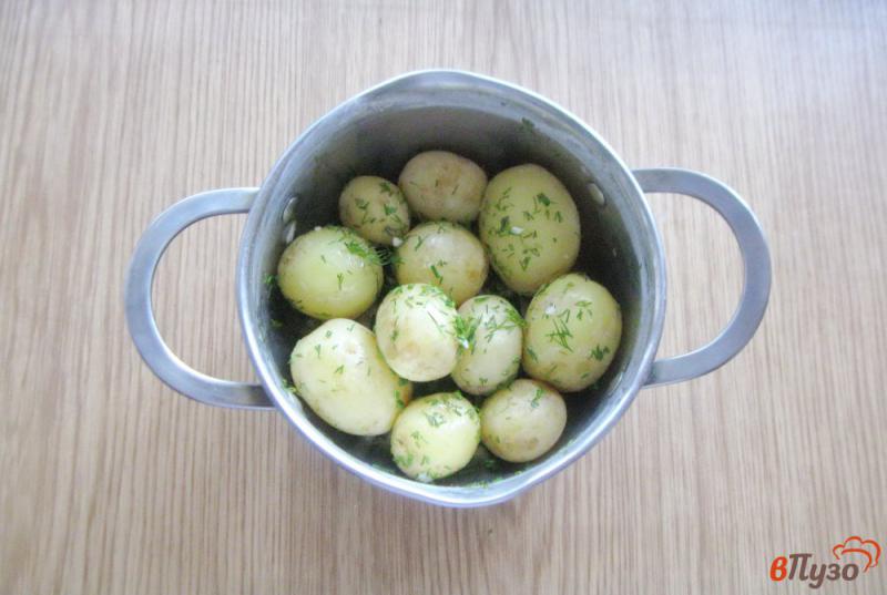 Фото приготовление рецепта: Молодой картофель с укропом и чесноком шаг №5