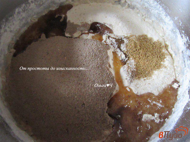 Фото приготовление рецепта: Цельнозерновой горохово-льняной хлеб шаг №4
