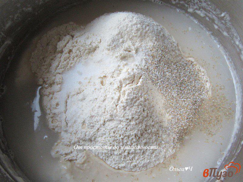 Фото приготовление рецепта: Цельнозерновой горохово-льняной хлеб шаг №3