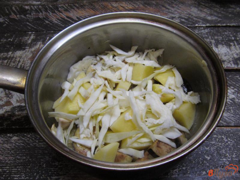Фото приготовление рецепта: Рагу из баклажана с капустой и картофелем шаг №3