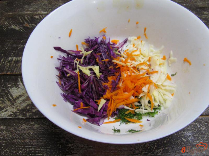 Фото приготовление рецепта: Азиатский салат из капусты с кунжутной заправкой шаг №3