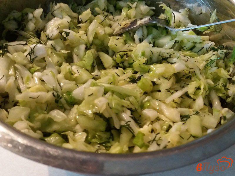 Фото приготовление рецепта: Салат «Нежный» из молодой капусты шаг №6