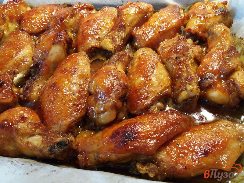 Фото приготовление рецепта: Куриные крылья барбекю шаг №9