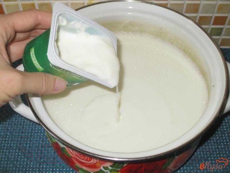 Фото приготовление рецепта: Домашний йогурт с тропическим коктейлем шаг №2