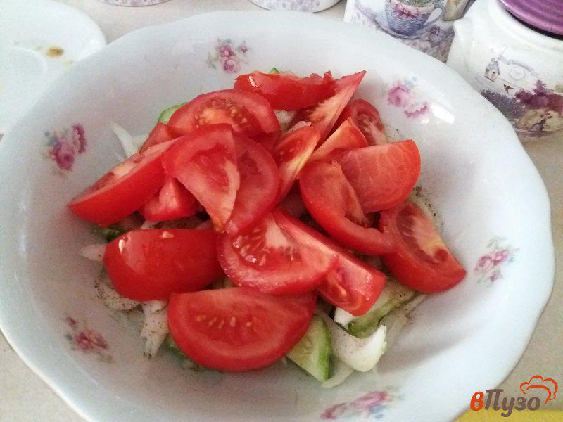 Фото приготовление рецепта: Простой овощной салат шаг №6