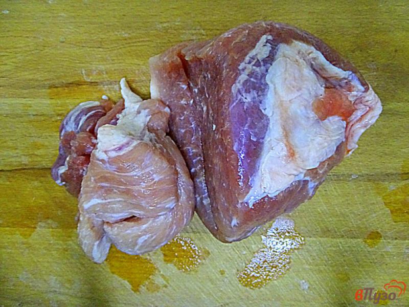 Фото приготовление рецепта: Жаркое со свининой, картофелем и фасолью шаг №1
