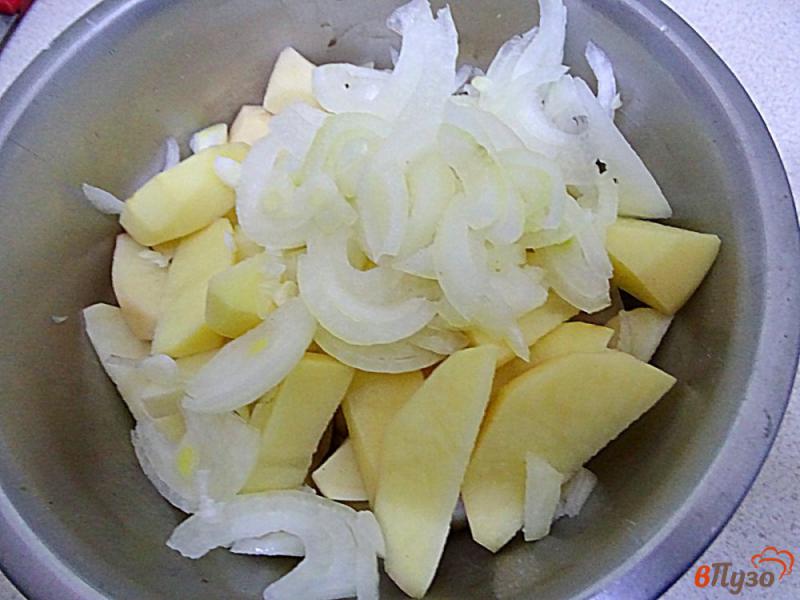 Фото приготовление рецепта: Жаркое со свининой, картофелем и фасолью шаг №3