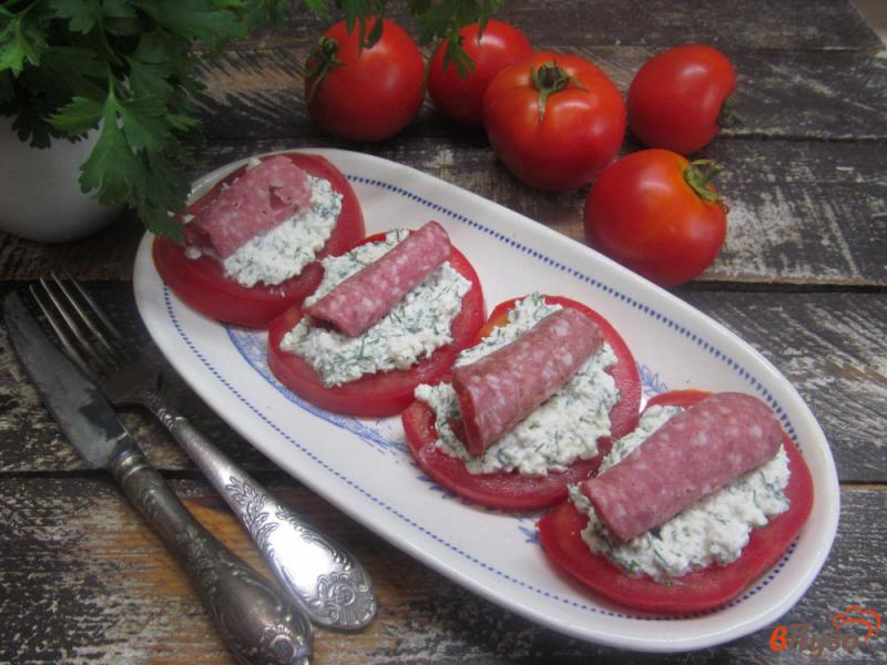 Фото приготовление рецепта: Закуска из помидоров с начинкой шаг №4