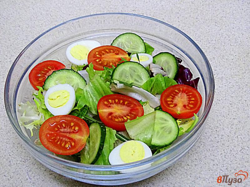 Фото приготовление рецепта: Салатный микс с тунцом и овощами шаг №3