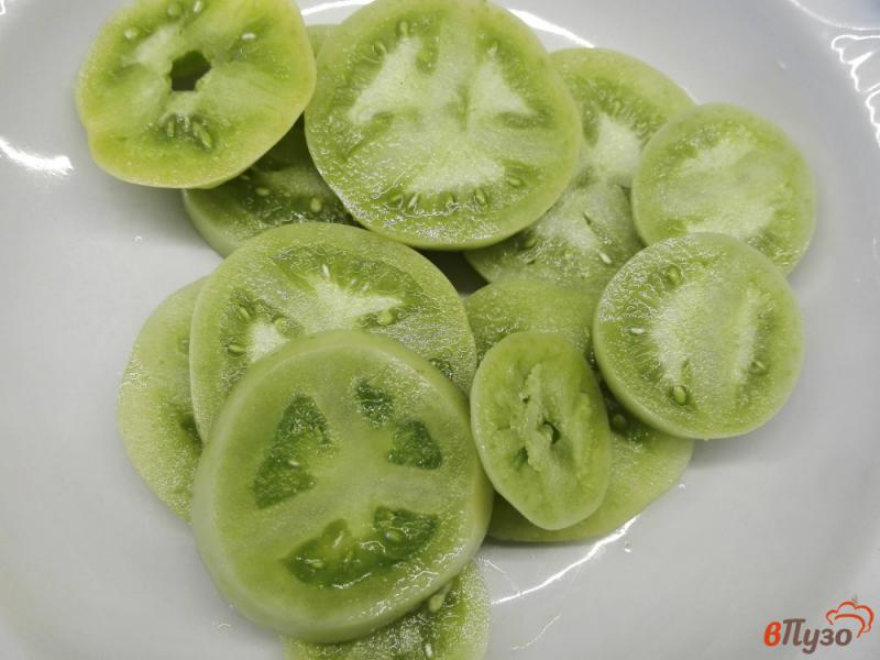 Фото приготовление рецепта: Жареные зеленые помидоры шаг №1