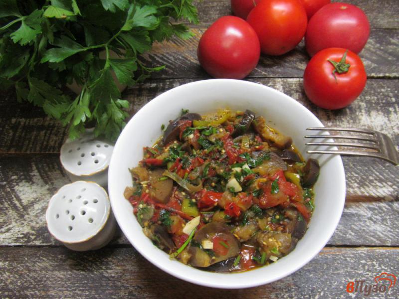 Фото приготовление рецепта: Овощное рагу из баклажана с помидором шаг №8