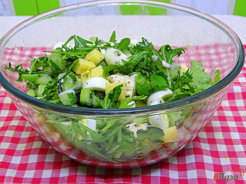 Фото приготовление рецепта: Салат с куриной грудкой и чесночным соусом шаг №10