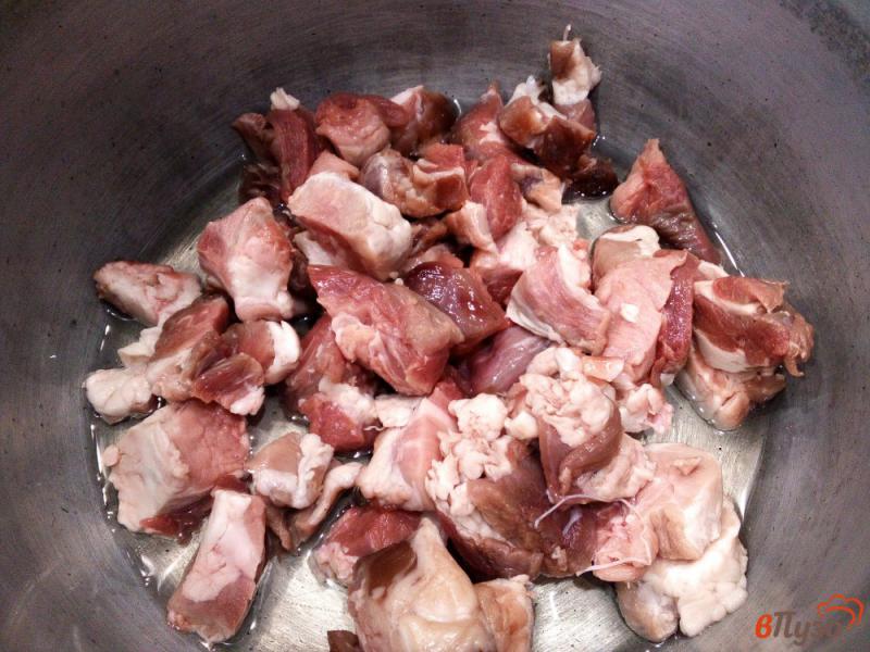 Фото приготовление рецепта: Шурпа из свинины с помидором и зеленью шаг №1