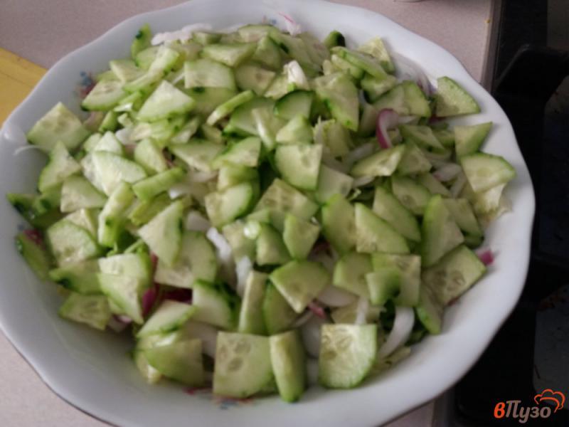 Фото приготовление рецепта: Овощной салат с помидорами черри шаг №2