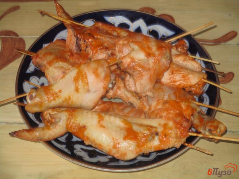 Фото приготовление рецепта: Курица на шпажках с горчицей шаг №5